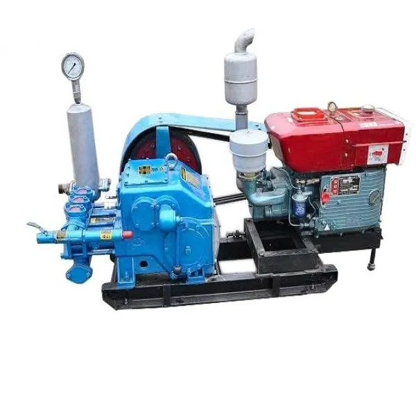 BW160 and 10 small diesel engine horizontal triplex single acting reciprocating piston mud pump for water well drill rig