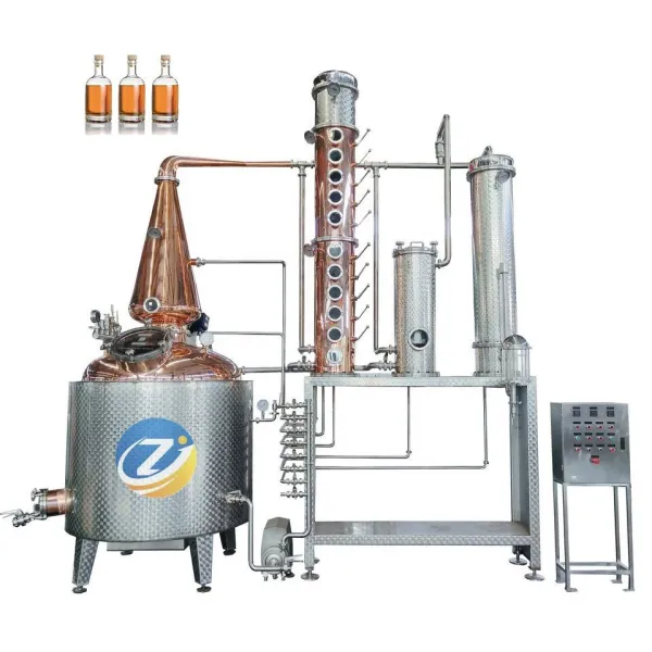 ZJ alcohol distilling wine maker whisky production line copper destille moonshine distiller alcohol still