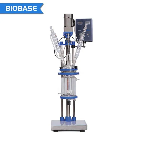 Biobase Jacketed Glass Reactor with LCD display Crystallization mixer ultrasonic Jacketed Glass Reactor JGR-5L For Lab