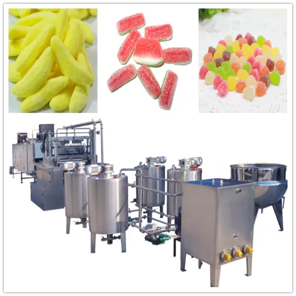 Small jelly gummy candy making machine production line with bottle filling machine