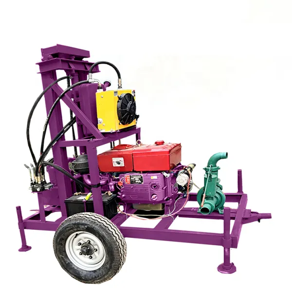 Portable water well drilling rig 200m depth rotary borehole small water well drilling rig machine