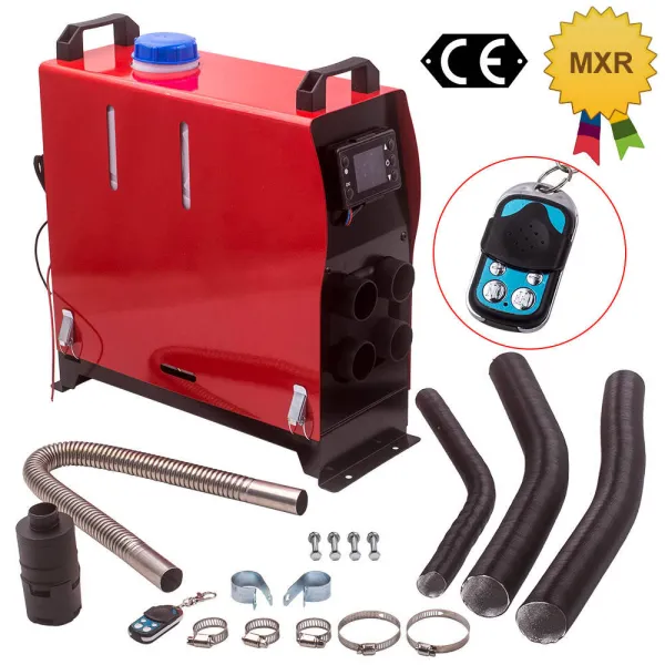 maXpeedingrods New Car Heater 12V Air Diesel Heater 5KW 4Holes All in One +LCD Monitor for RV Trailer Bus Car