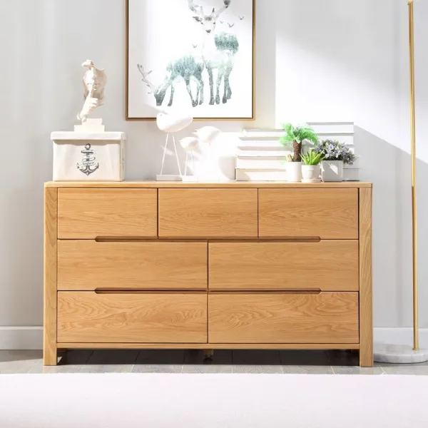Bedroom Furniture Solid OAK Wood 7 Drawers Chest Storage Chest Of Drawers