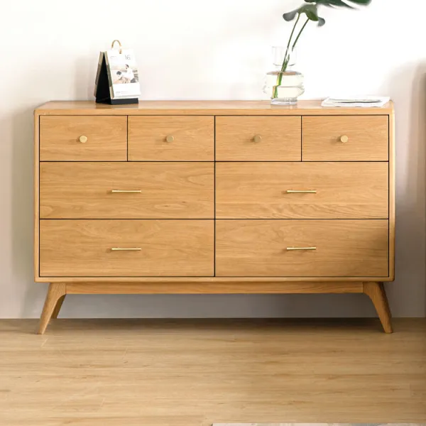 Bedroom Furniture Modern Solid Oak Wood 8 Drawers Chest Cabinets Storage Dresser