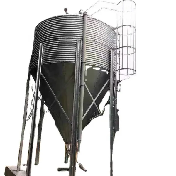 10 20 30 Ton Feed Silo Hot Galvanized For Chicken And Fish