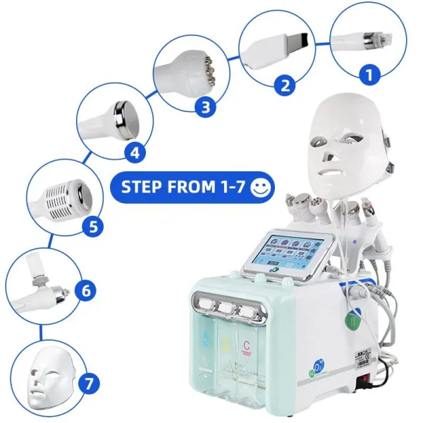 Top Quality Low Price 6 In 1 Hydra Oxygen Jet Dermabrasion Hydro Aqua Peeling  Beauty Face Equipment