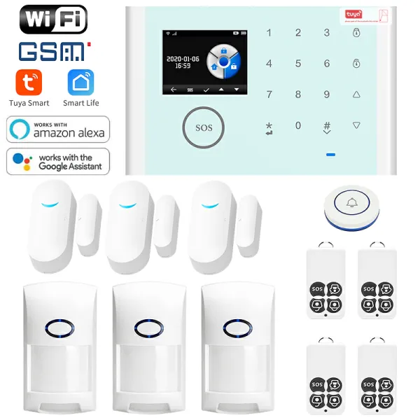 2023 Intelligent Infrared Sensor Door And Window Sensor Wireless Wifi/GSM Home Remote Security Anti-Theft Alarm System