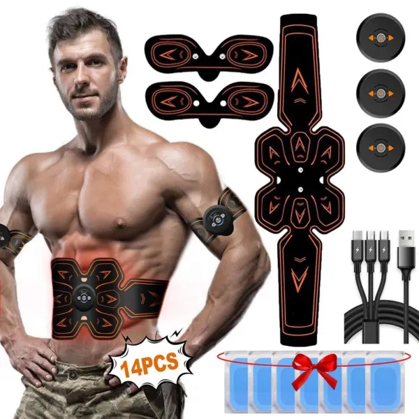 EMS ABS Stimulator Abs Trainer Muscle Toner Abdominal Toning Belt Workouts Portable AB Training Home Office Fitness Equipment
