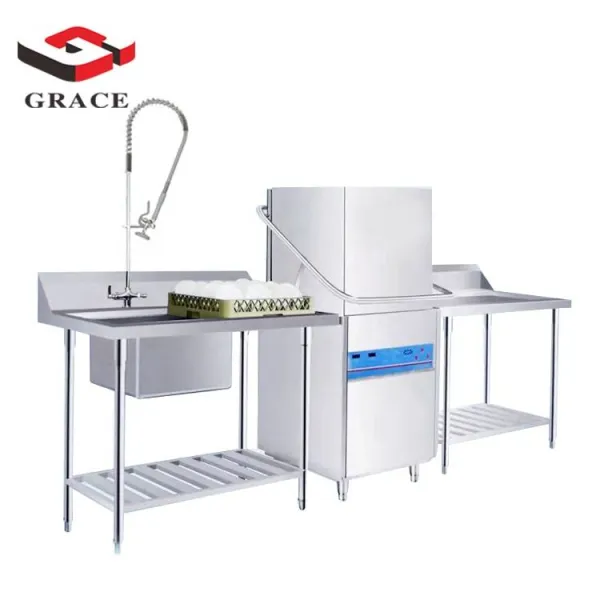 GRACE Commercial Hood Type Dishwasher Electric Dish Washer Machine For School Restaurant Hotel