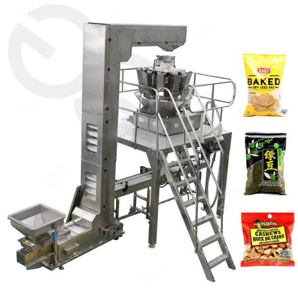 Good Quality Roasted Peanuts Coffee Beans Walnut Potato Chips French Fries Popcorn Banana Chips Crisps Packaging Machine