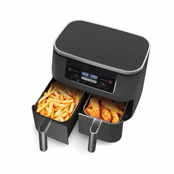 Two Baskets Air Fryer With Oil Free Freidora De Aire Cooking Dual Zones Digital LED Display Control Panel
