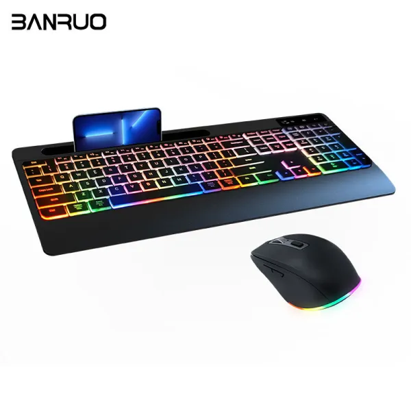 Hot Wireless Keyboard And Mouse Combo OEM ODM Office Waterproof Silent Computer LED RGB Backlit Mouse &amp; Keyboards Mouse