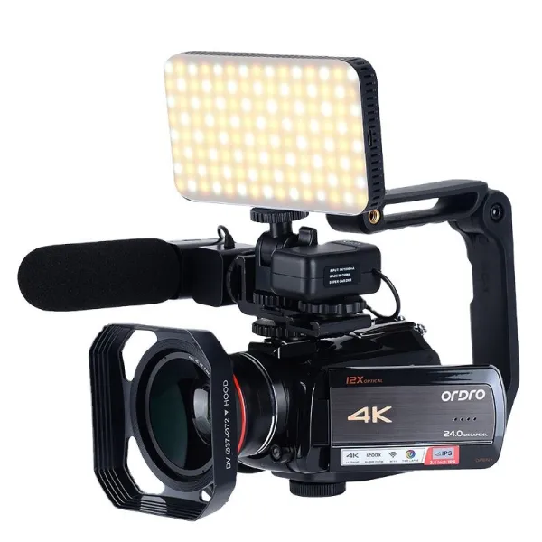 Professional Live Streaming AC5 4K UHD Resolution Camcorder Match  Accessories Video Camera