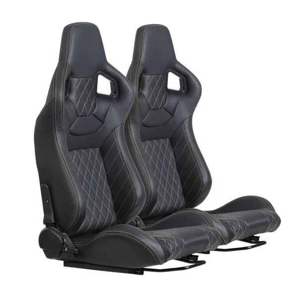 Black PVC Leather Sport Seat/Aero Seat With Double Rails