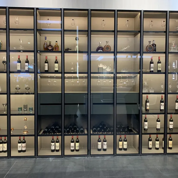 2023 Luxury Living Room Wine Furniture Home Bar Cabinet Glass Wine Display Cabinet