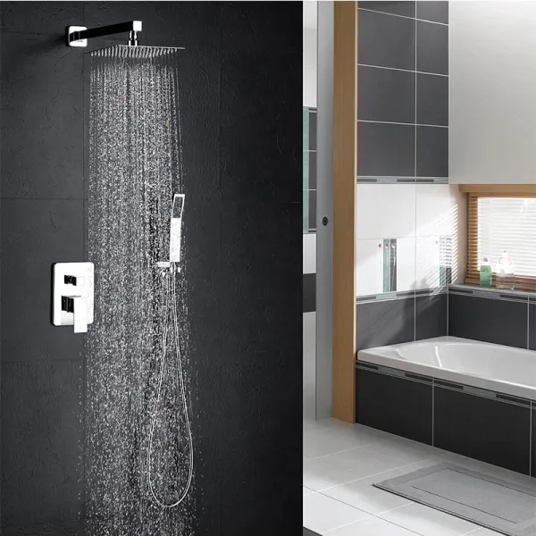 HM European Italian Style Square Bathroom Bath Exposed Thermostatic Bar Chrome SUS304 Shower Faucet Mixer Tap Taps Kits