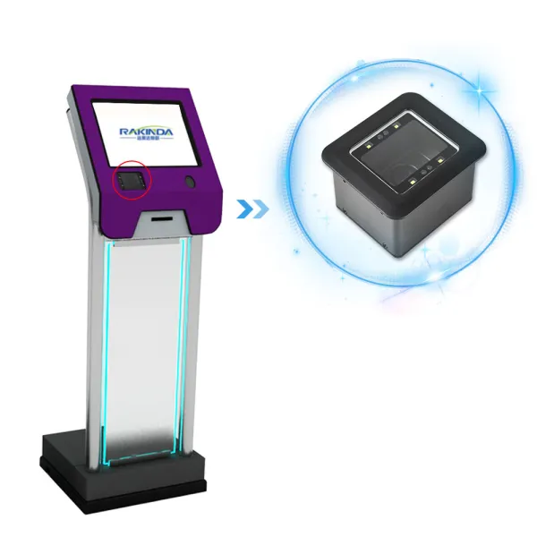 Kiosk Vending Machine Turnstile 4500R Mobile Screen Paper Printed QR Scanner White Light LED 1D-2D