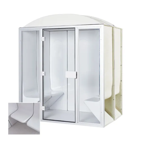 Outdoor Sauna with Transom Windows and Dry Steam Function
