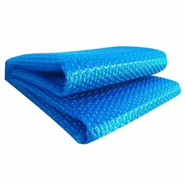 Blue bubble plastic cover for swimming pool