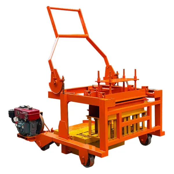 Mobile Diesel Model Concrete Hollow Block Making Machine with Manual Solid Cement Brick Moulding Machine