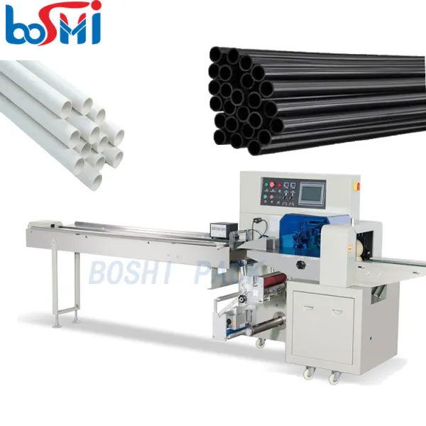 Factory Supplying Automatic Long Black Pipe Package Machine Plastic Tube Packing Machine