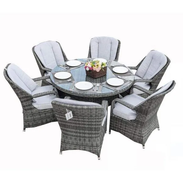 6 Seat Garden Rattan Table and Chairs for  Garden Outdoor Furniture Top Seat