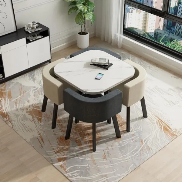 Modern Mdf Top Dining Room Table Round Square dining table set 4 seater