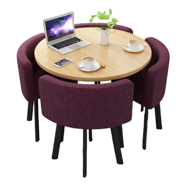 French style dining chair and table round small space restaurant sets