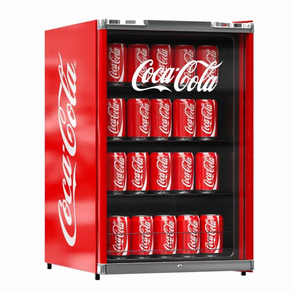Glass door cola mini display fridge with lock