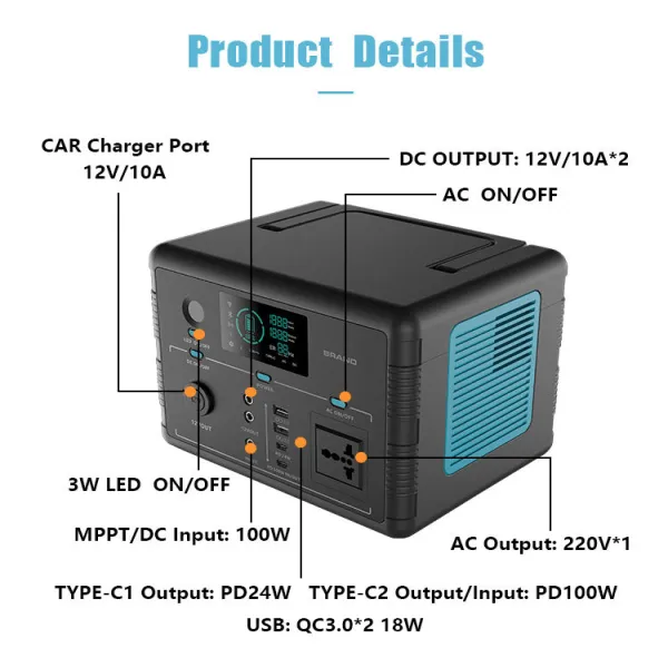 New Portable Power Battery 500W 19.2V 518WH Lithium Battery For Portable Power Station