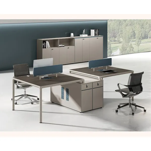 European Styling Wooden 4 Person Workstation Desk Office Furniture Office Table Modern With Drawer