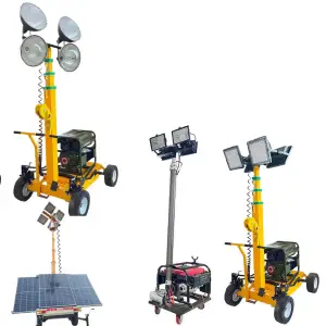 Automatic Lifting Mobile Lighting Tower Solar Energy Led Diesel Gasoline Engine