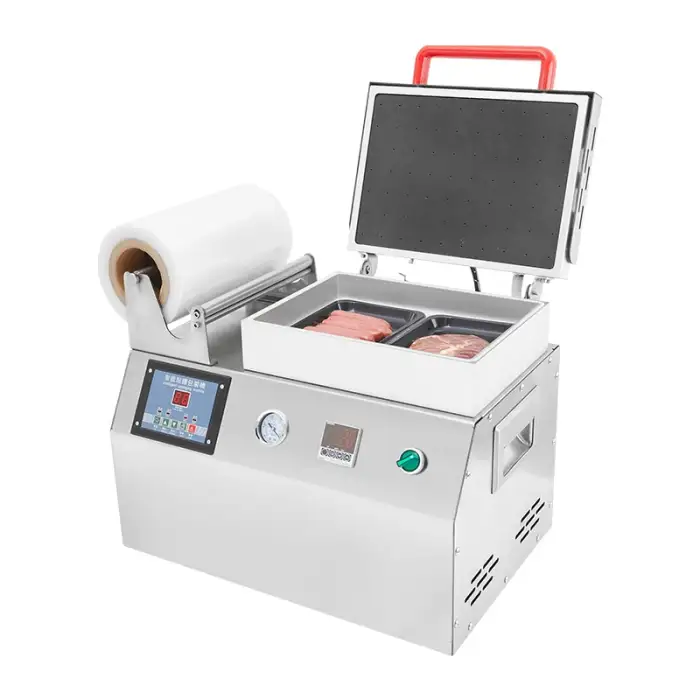 Small Manual Packaging Sealer Tray Sealing Machine Food Plastic Containers Vacuum Skin Packing Machine