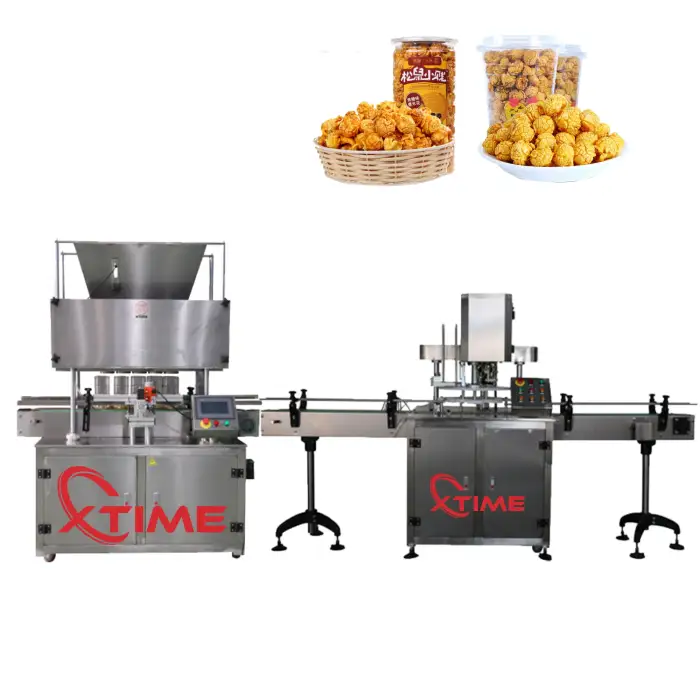 Biscuit packaging line for paper can sealing