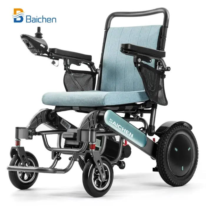 Folding Luxury All Terrain Portable Wheel Chair Outdoor Use Aluminum Alloy Electric Wheelchair For Handicapped