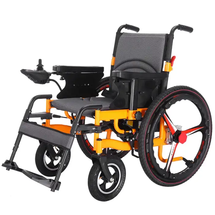 Folding Portable Electric Wheel Chair Outdoor Use Disabled Travel Steel Wheelchair For Elderly