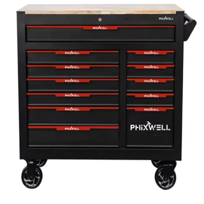 PFIXWELL Workshop Rolling Mobile 12 Drawers large Storage Cabinet Tool Chest Organizer Cart with tools