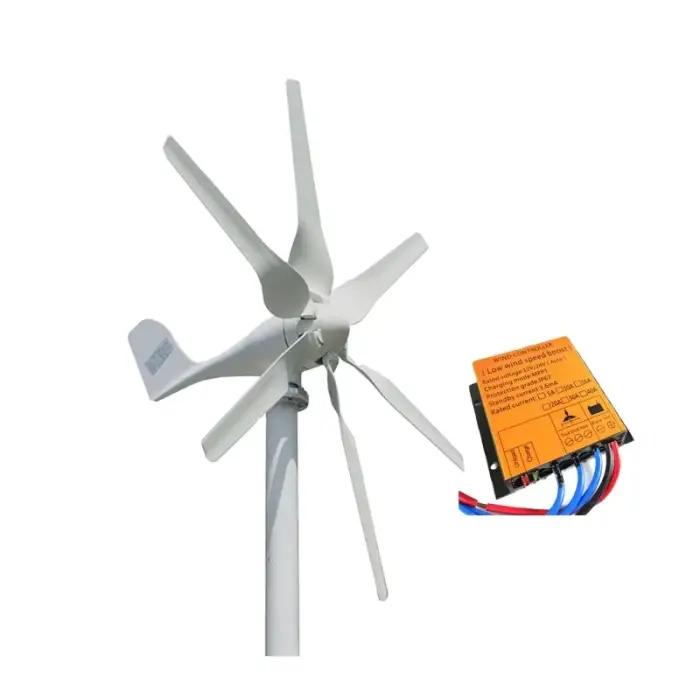 1000w 12v 24v 48v  New Design Wind Turbine With 6 Blades Portable Small Wind Generator For Home Roof With MPPT Controller