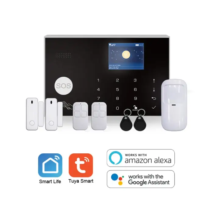 Tuya smart life 4g home security alarm system with wireless pir motion sensor and ip camera