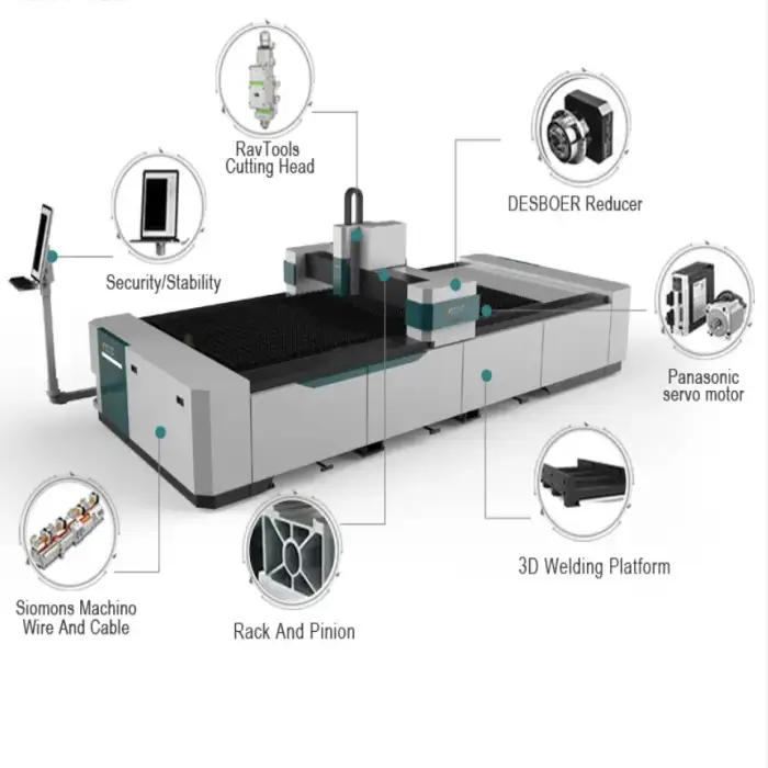 3015 Single Platform Laser Cutting Machines for Precision Metal Cutting 1000 to 6000w