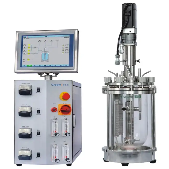Lab scale cell culture glass bioreactor with centrifugal lifter and PLC for Lab Usage OEM Support