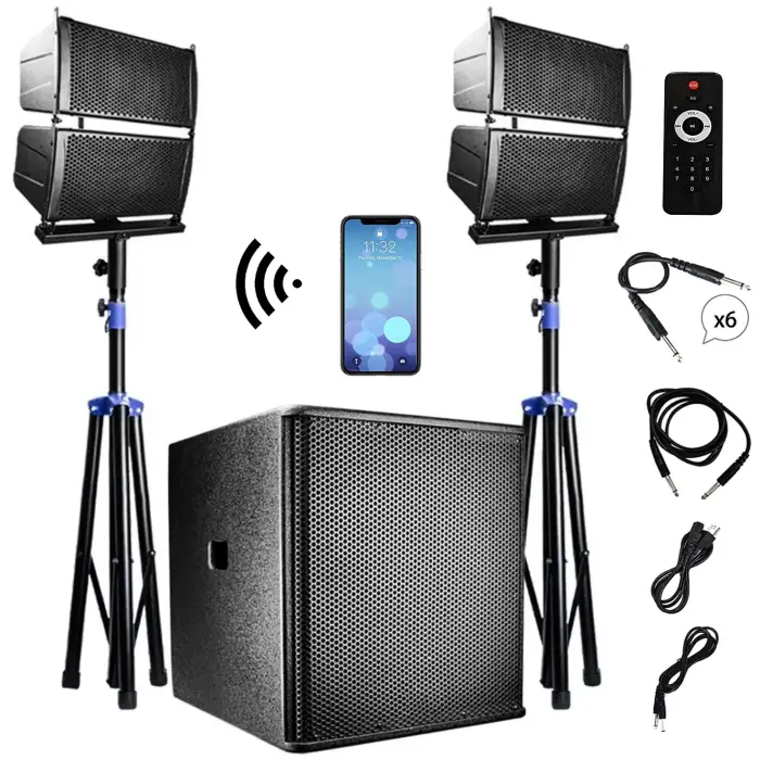 5000W 18" Active Subwoofer BT  Karaoke sets PA speaker system with 6.5" Array Line Speaker  Bocina