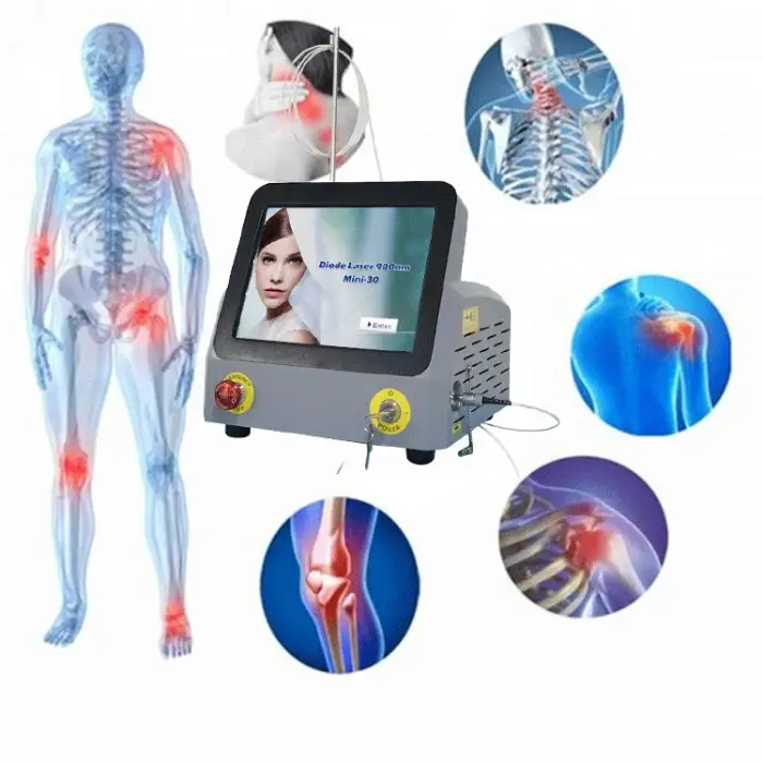 Post-Traumatic Injury, Trigeminal Neuralgia, Fibromyalgia 980nm 810nm Class IV Diode Laser therapy machine