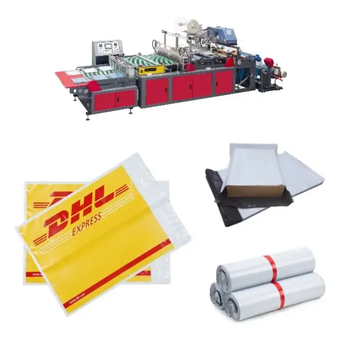 Fully Automatic Double Line Courier Bag Making Machine For Plastic Material Bags