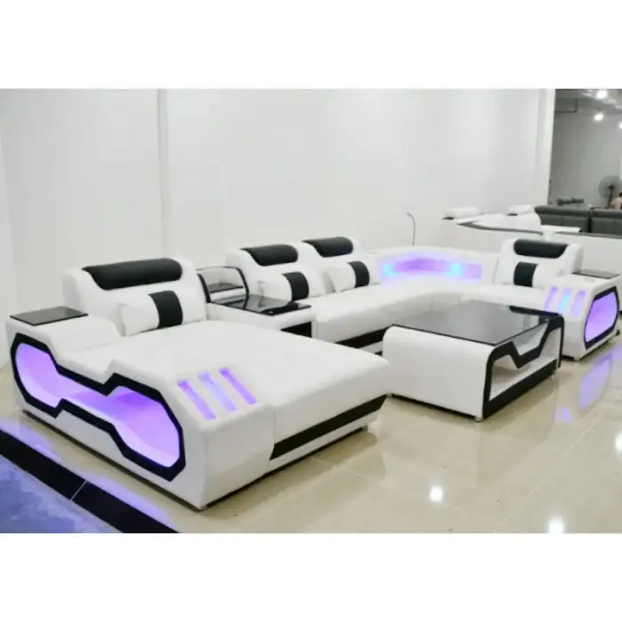 CBMMART LED leather sofa set with speaker