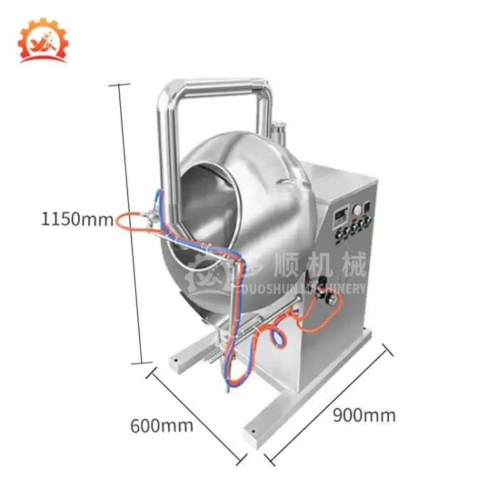 BYC-600 Fully Automatic Flour Peanut Popcorn Chocolate Candy Tablet Sugar Film Coating Machine