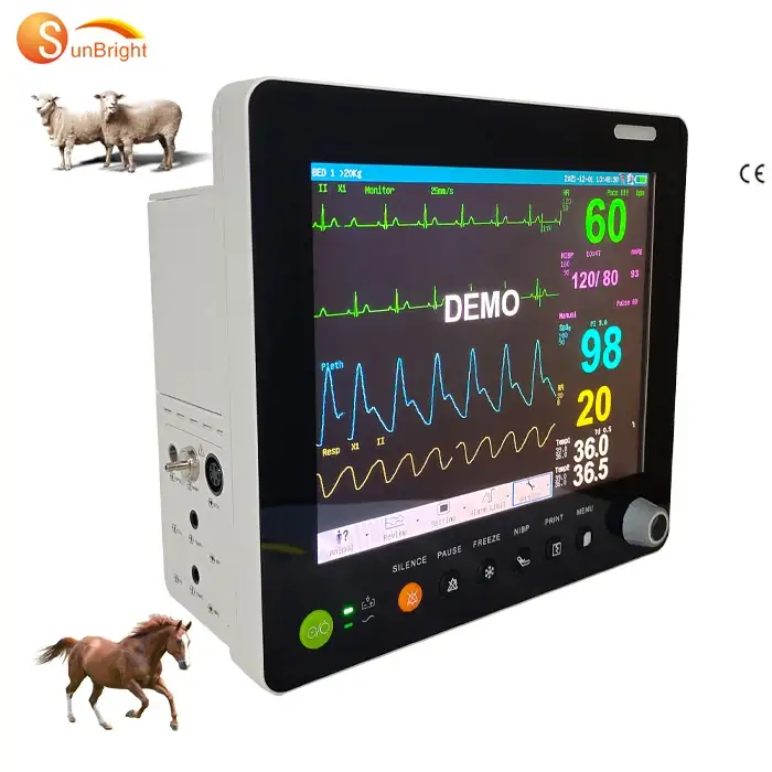 High Quality 15 inch 6 parameters veterinary vital signs monitor animal use monitoring machine