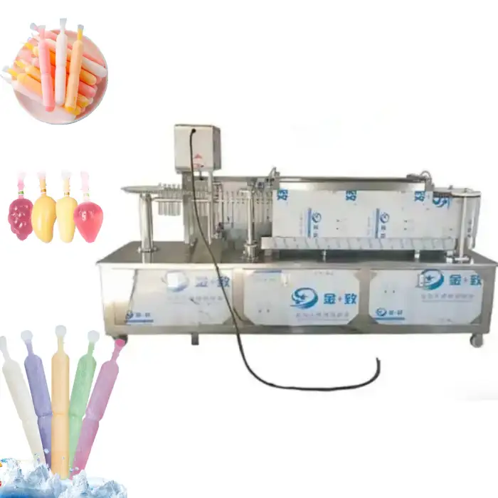 Ice Cream Machine Filling With Water  Ice Lolly Juice Box Filling Popsicle Filling Machine To Make Ice Pops