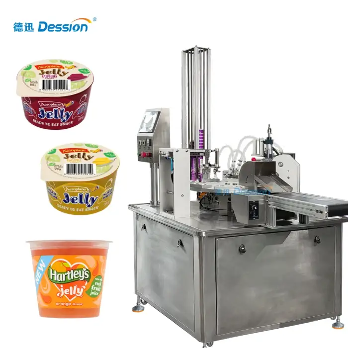 In Stock Automatic One Out Two Rotary Jelly Plastic Cup Filling Wrapping Machine Ice Cream Yogurt Cup Filling Machine