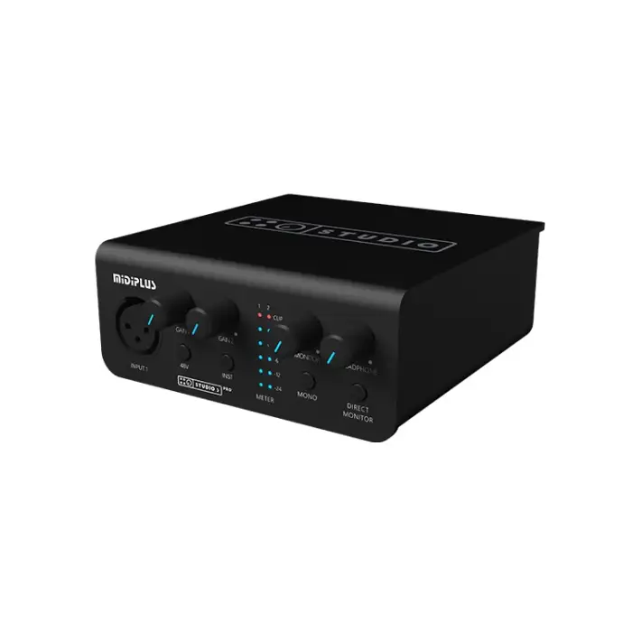 Studio USB Audio Interface 24bit 192khz 2 Channel Soundcard 2in2out USB Audio Interface with OTG